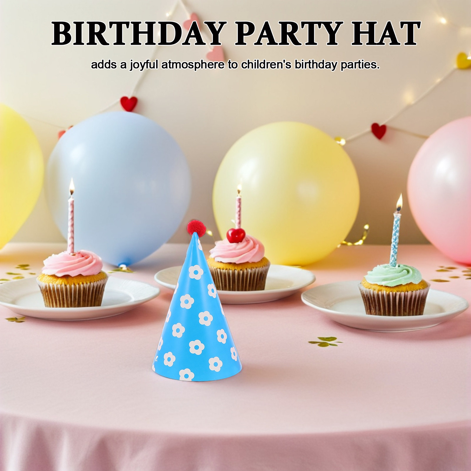 Party Hat Cone - 12Pcs Kids Birthday Cone Hats Colorful