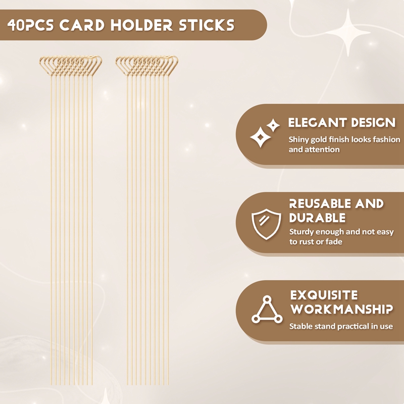 Centerpiece Stick - 40 PCS Floral Card Holder Picks