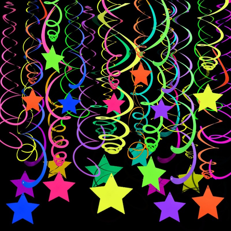 Confetti Cannon Tube - 20pcs Luminous Party Decor Hanging Swirl