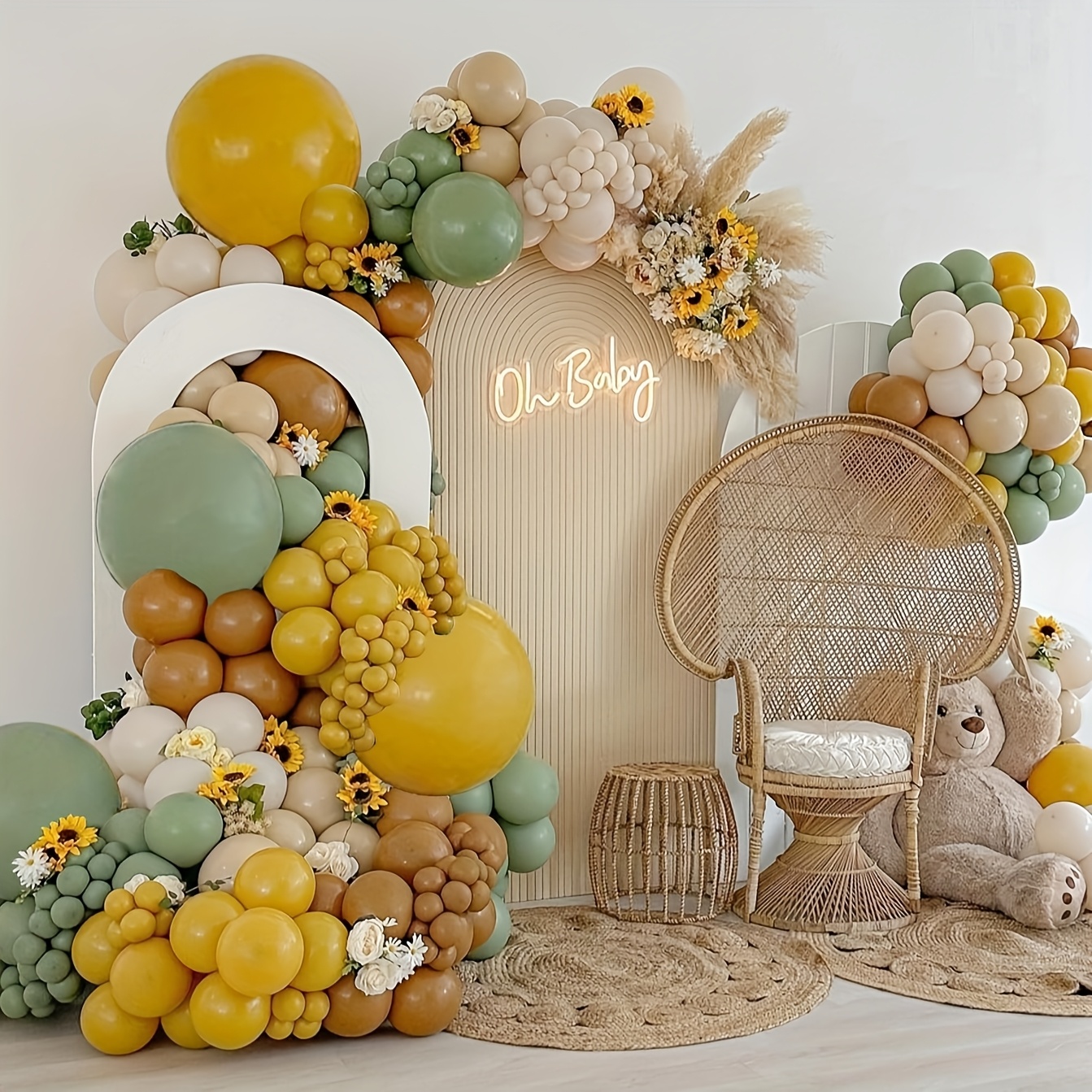 146pcs Sage Green Yellow Ballo - Balloon Arch Kit 리뷰 및 가격