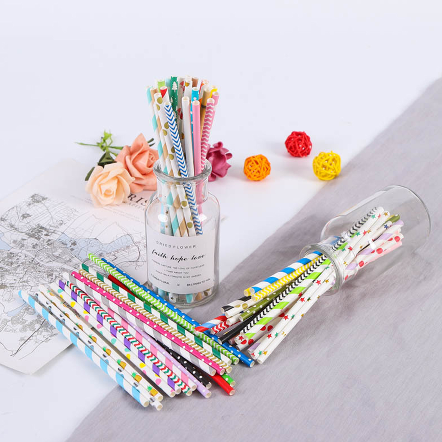 25 Pcs Colorful Disposable Pap - Paper Straw Color 리뷰 및 가격
