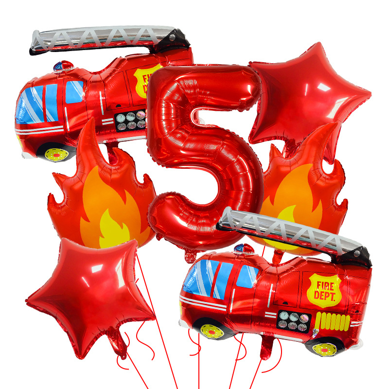 7PCS Fire Truck Themed Flame N - Balloon Arch Kit 리뷰 및 가격
