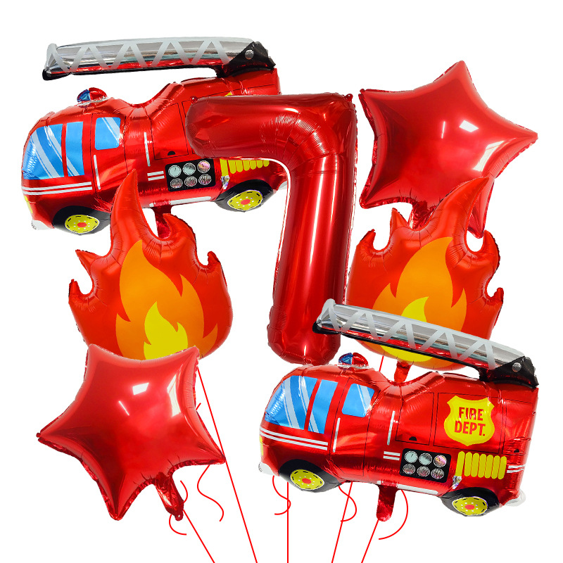 7PCS Fire Truck Themed Flame N - Balloon Arch Kit 리뷰 및 가격