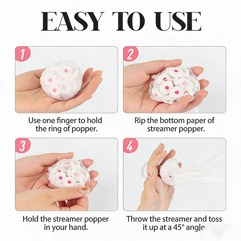 10pcs White Streamers Poppers  - Confetti Cannon Tube 리뷰 및 가격