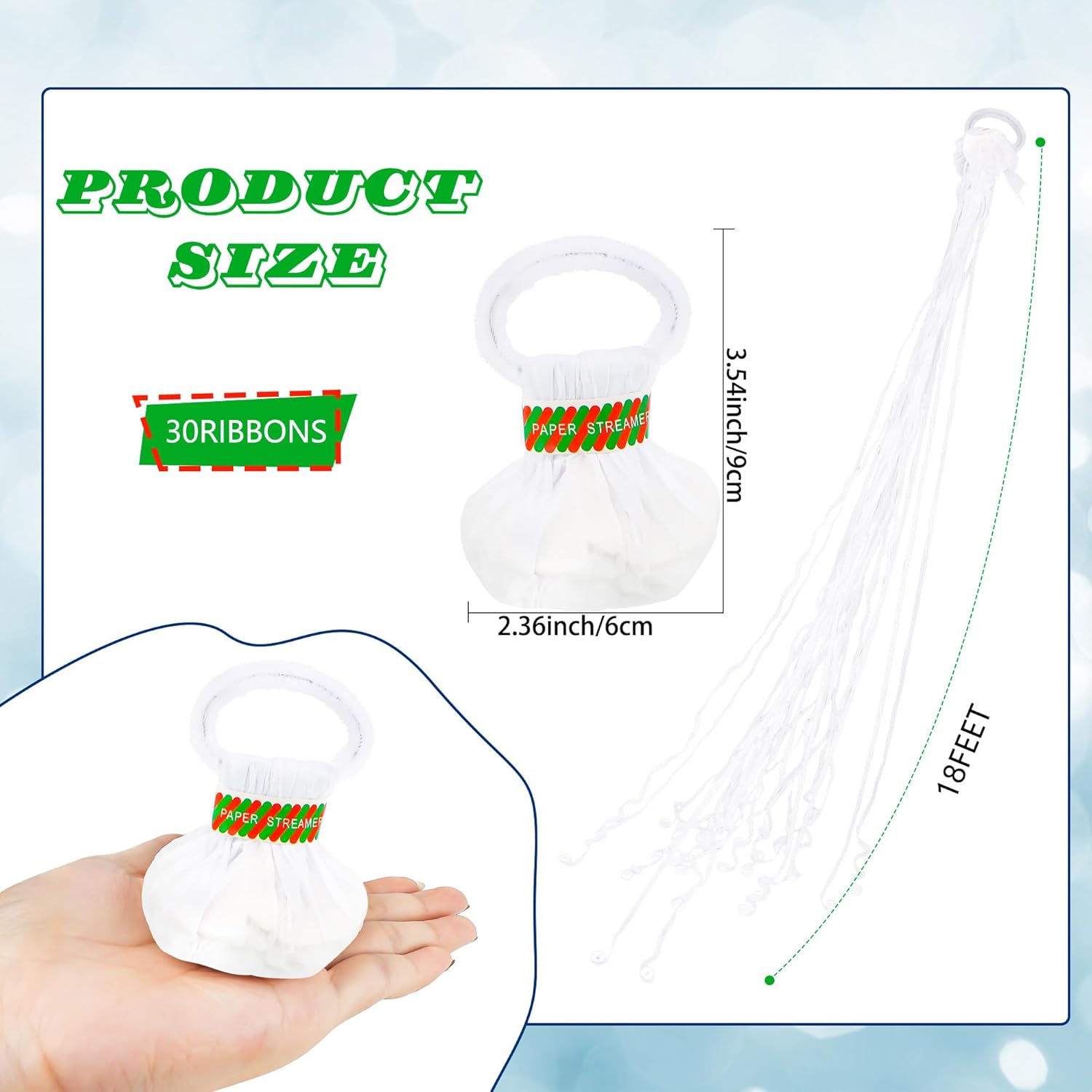 10pcs White Streamers Poppers  - Confetti Cannon Tube 리뷰 및 가격