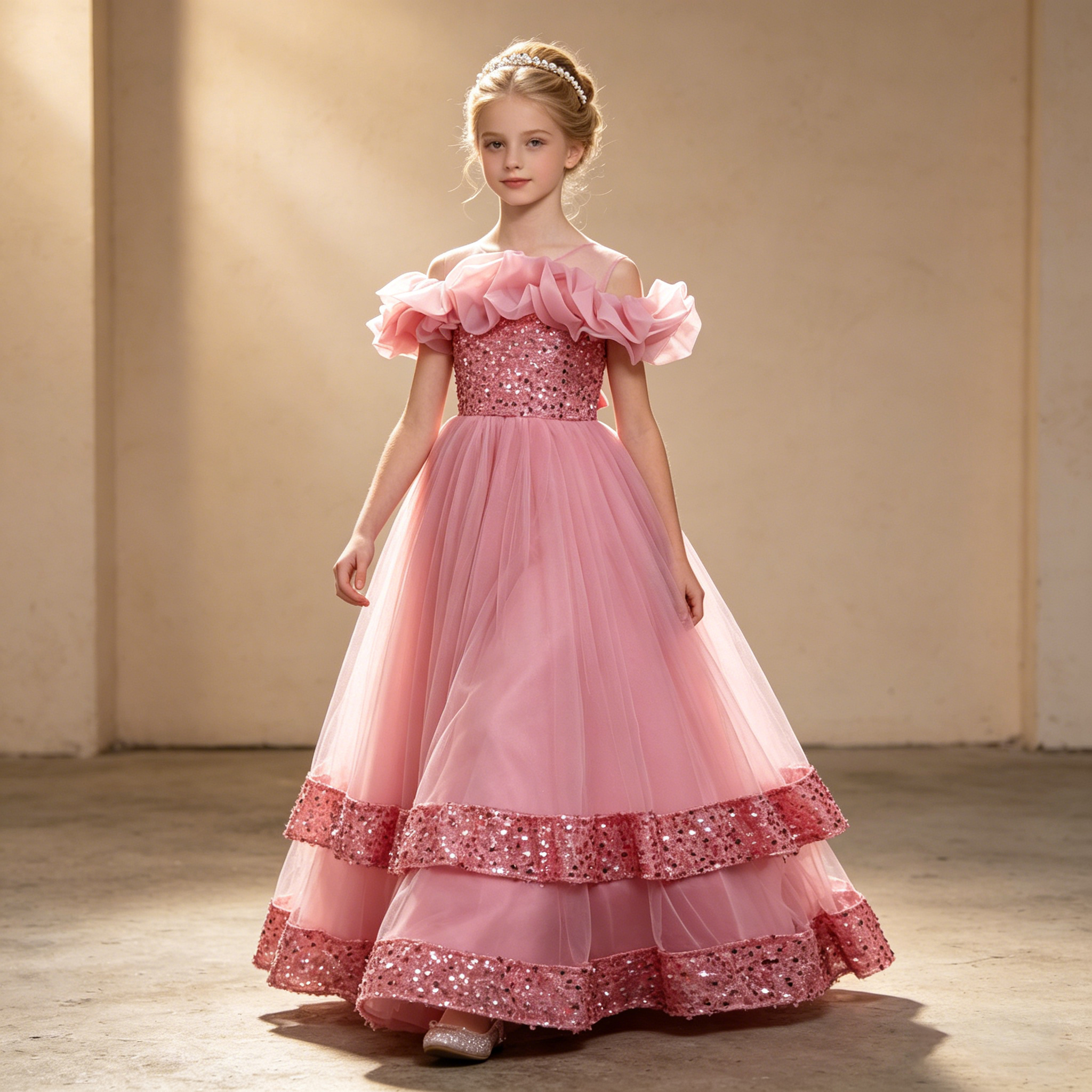 Girls Princess Off Shoulder Ru - Glitter Tablecloth 리뷰 및 가격