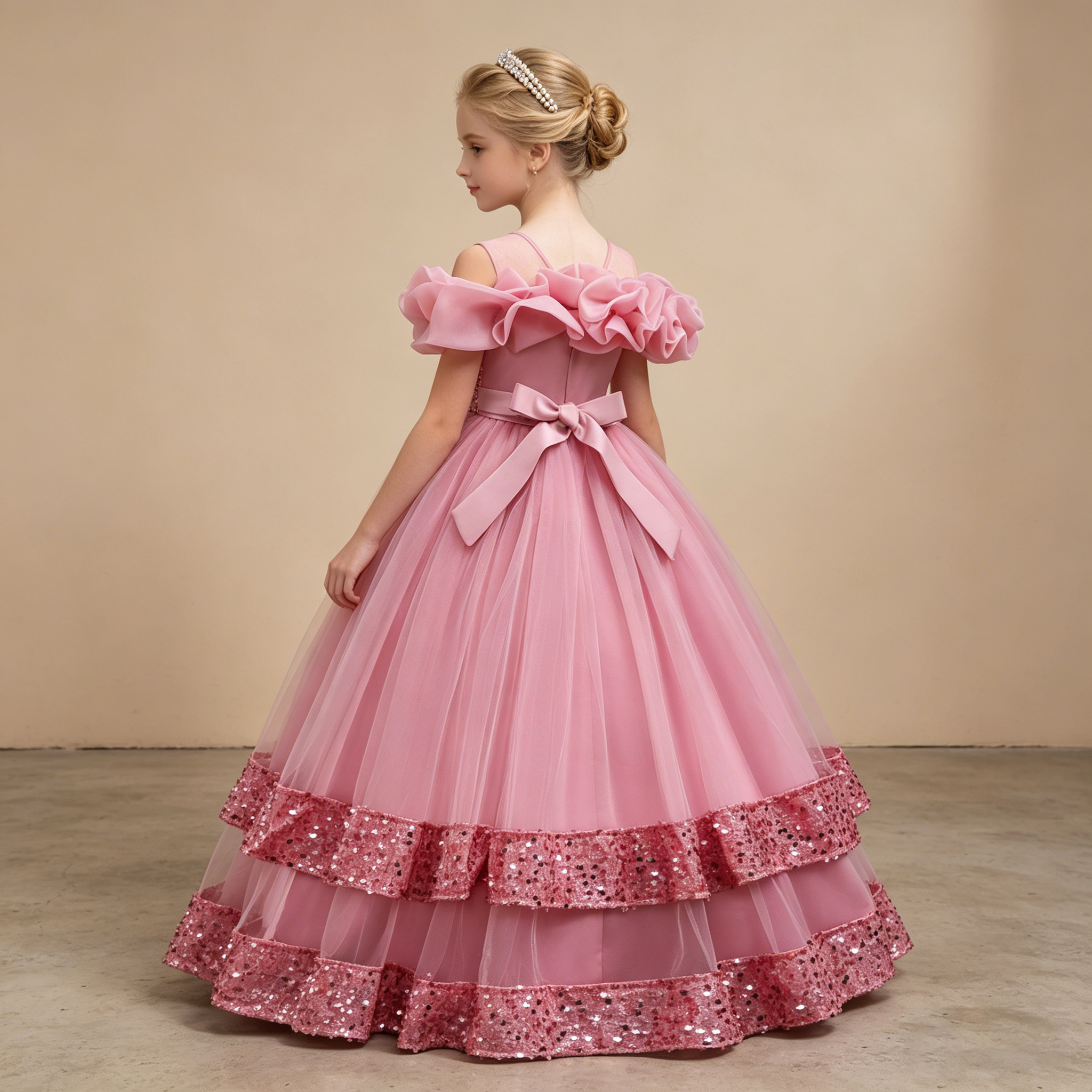 Girls Princess Off Shoulder Ru - Glitter Tablecloth 리뷰 및 가격