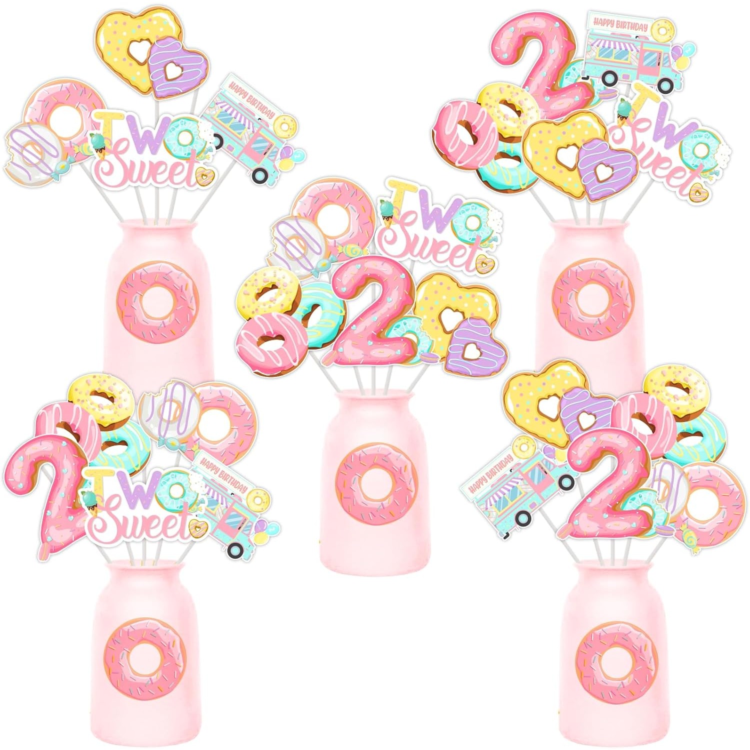 Donut 2nd Birthday Centerpiece - Centerpiece Stick 리뷰 및 가격