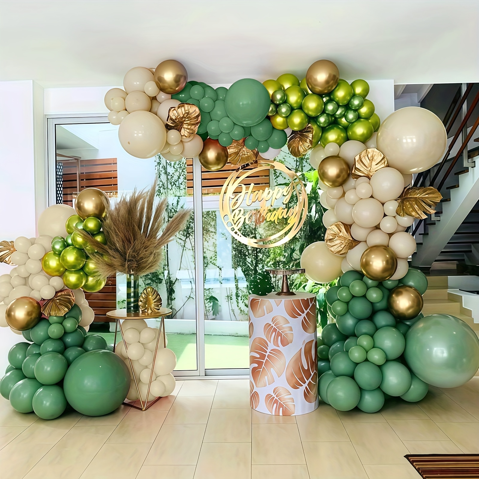 88pcs Sage Green & Golden Ball - Balloon Arch Kit 리뷰 및 가격