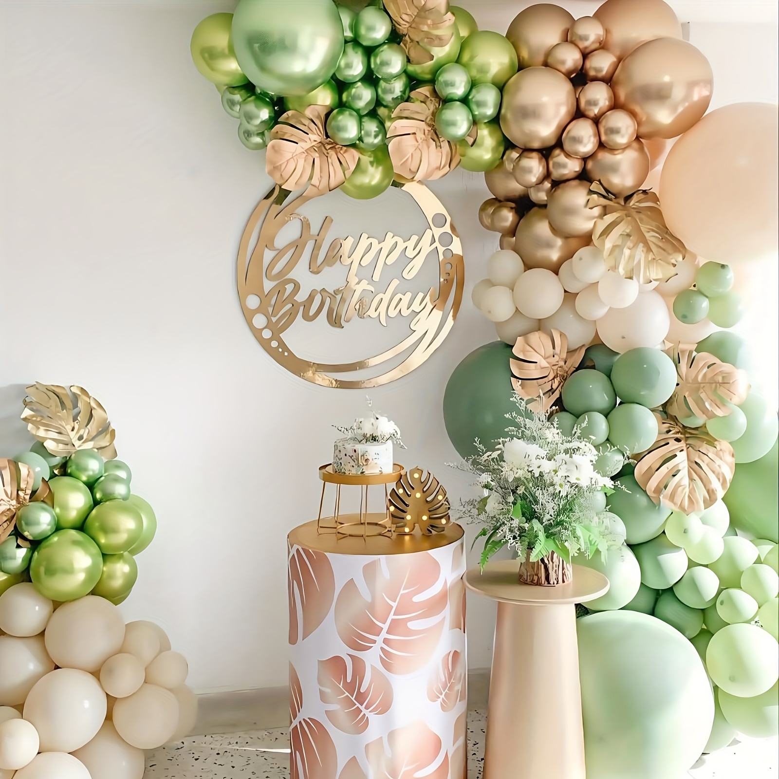 88pcs Sage Green & Golden Ball - Balloon Arch Kit 리뷰 및 가격