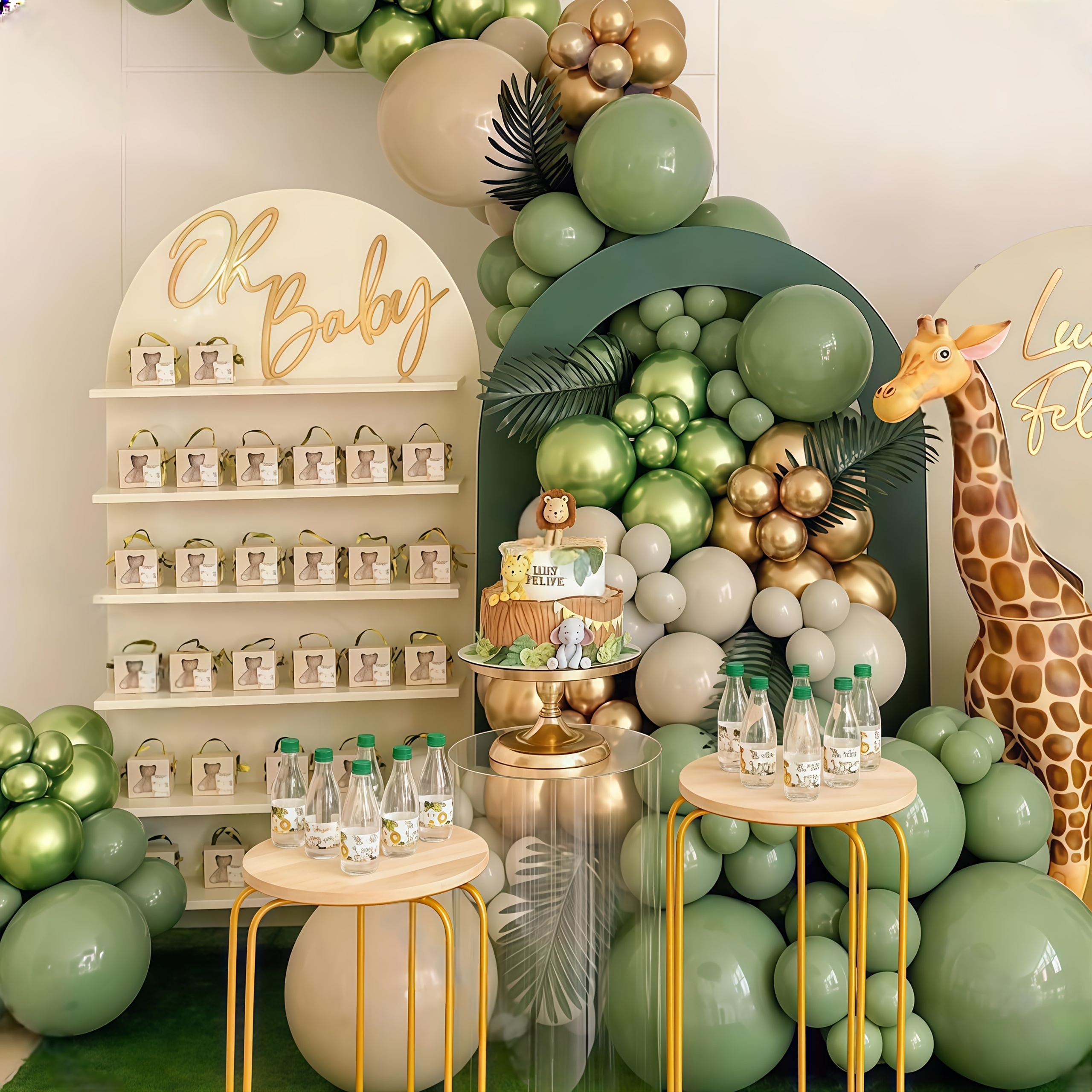88pcs Sage Green & Golden Ball - Balloon Arch Kit 리뷰 및 가격