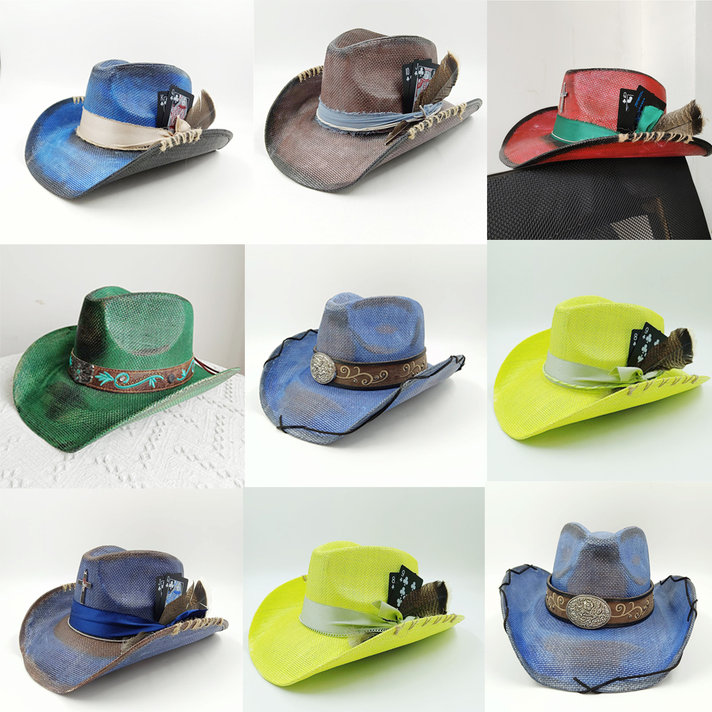 Western summer cowboy hat stra - Paper Straw Color 리뷰 및 가격