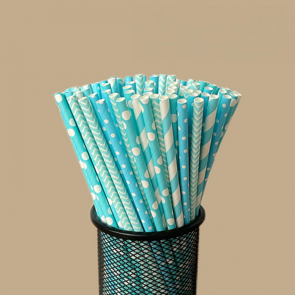 100Pcs Colorful Striped Print  - Paper Straw Color 리뷰 및 가격
