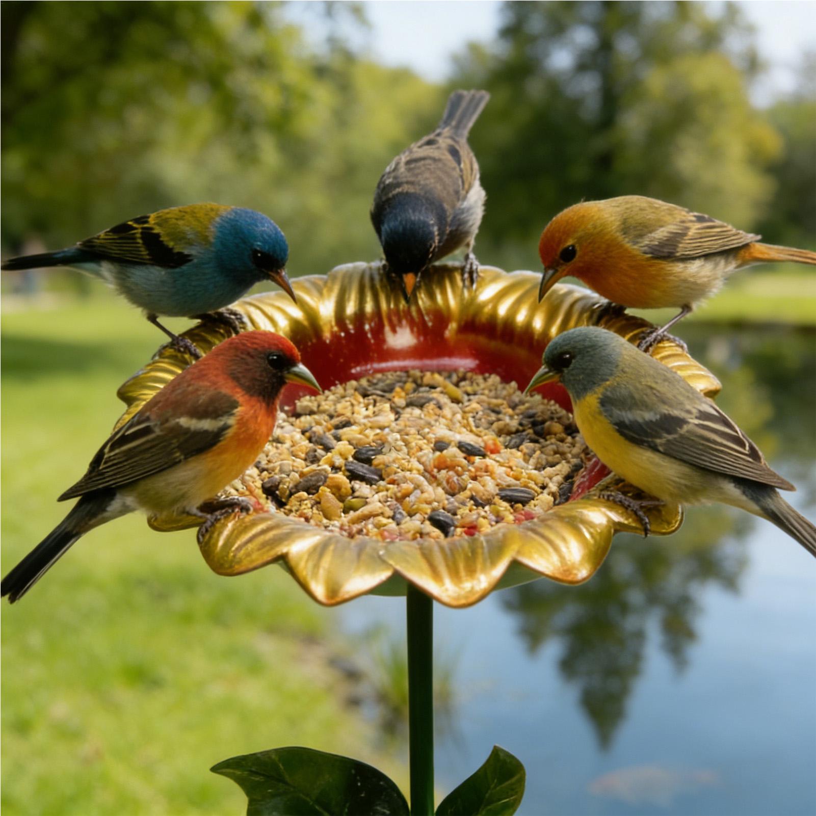 Outdoor Bird Bath Metal Sunflo - Event Support 리뷰 및 가격
