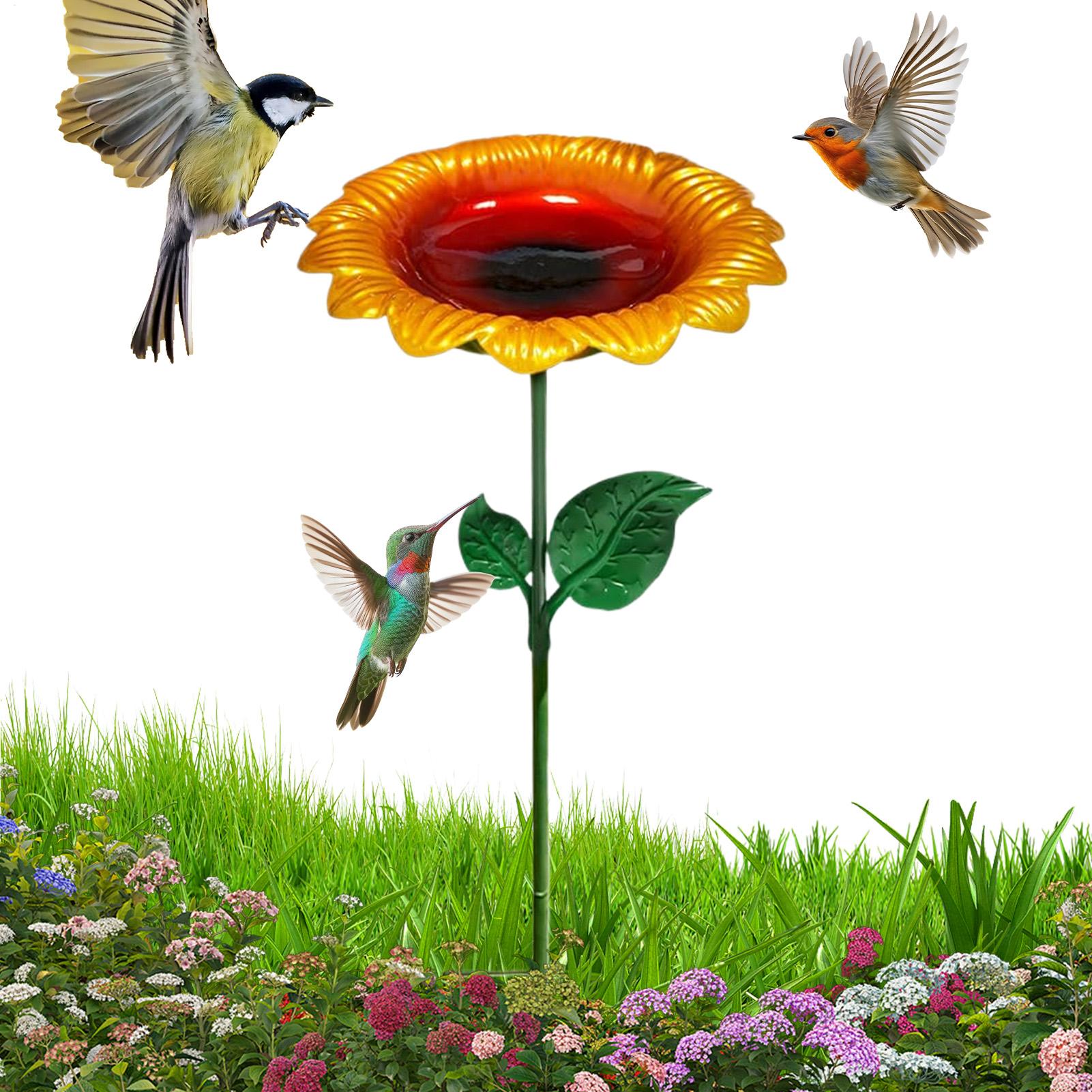 Outdoor Bird Bath Metal Sunflo - Event Support 리뷰 및 가격