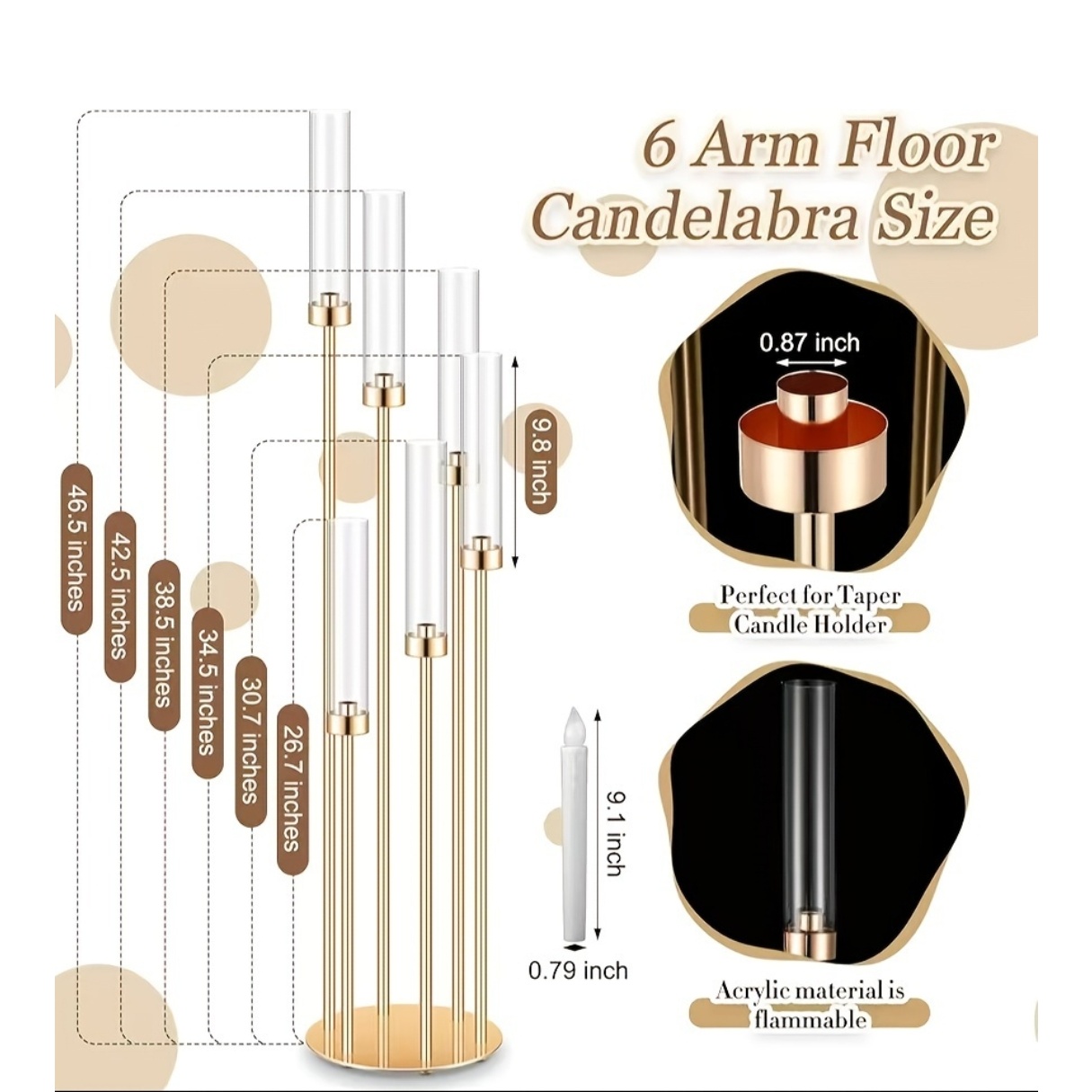 2 Sets Floor Candelabra 6 Arms - Centerpiece Stick 리뷰 및 가격