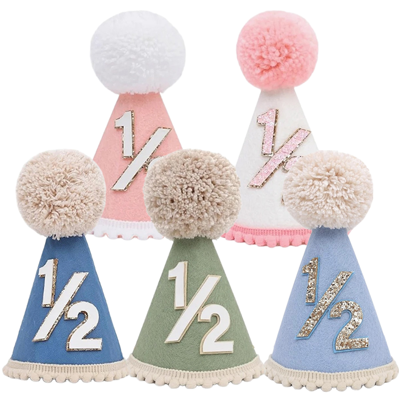 1/2 Birthday Hat Mini Cone Hat - Party Hat Cone 리뷰 및 가격