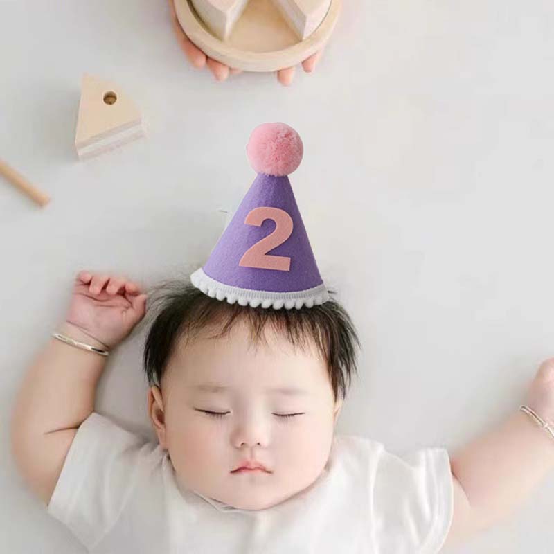 Purple Birthday Hat 1 2 3 4 5  - Party Hat Cone 리뷰 및 가격