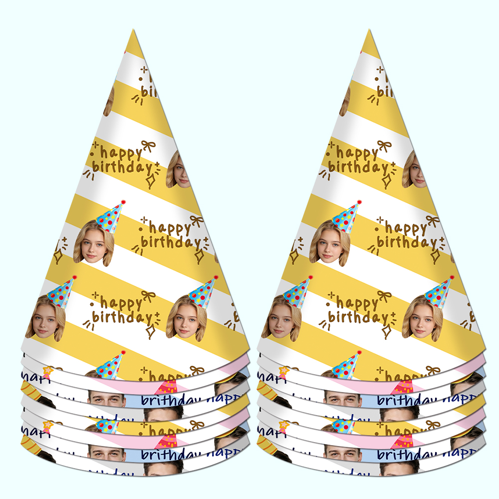 8pcs Custom Text and Photo Fac - Party Hat Cone 리뷰 및 가격