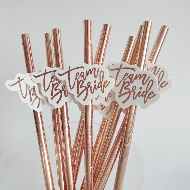 10pcs Team Bride Rose Gold Str - Paper Straw Color 리뷰 및 가격