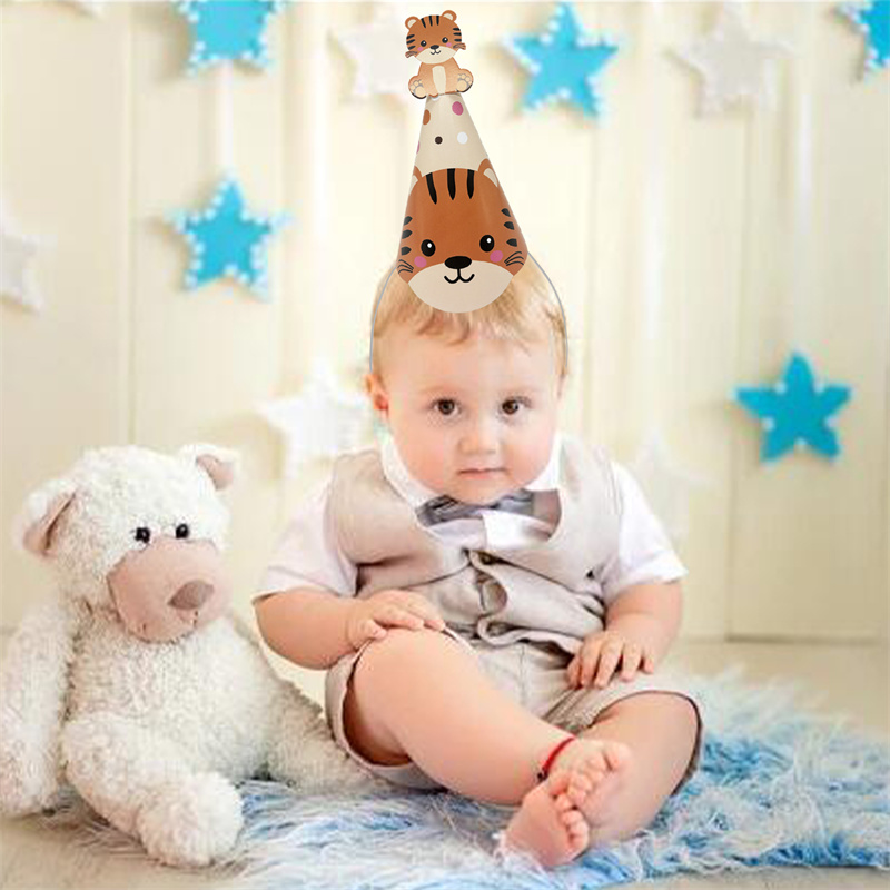 6Pcs Jungle Animal Paper Hats  - Party Hat Cone 리뷰 및 가격
