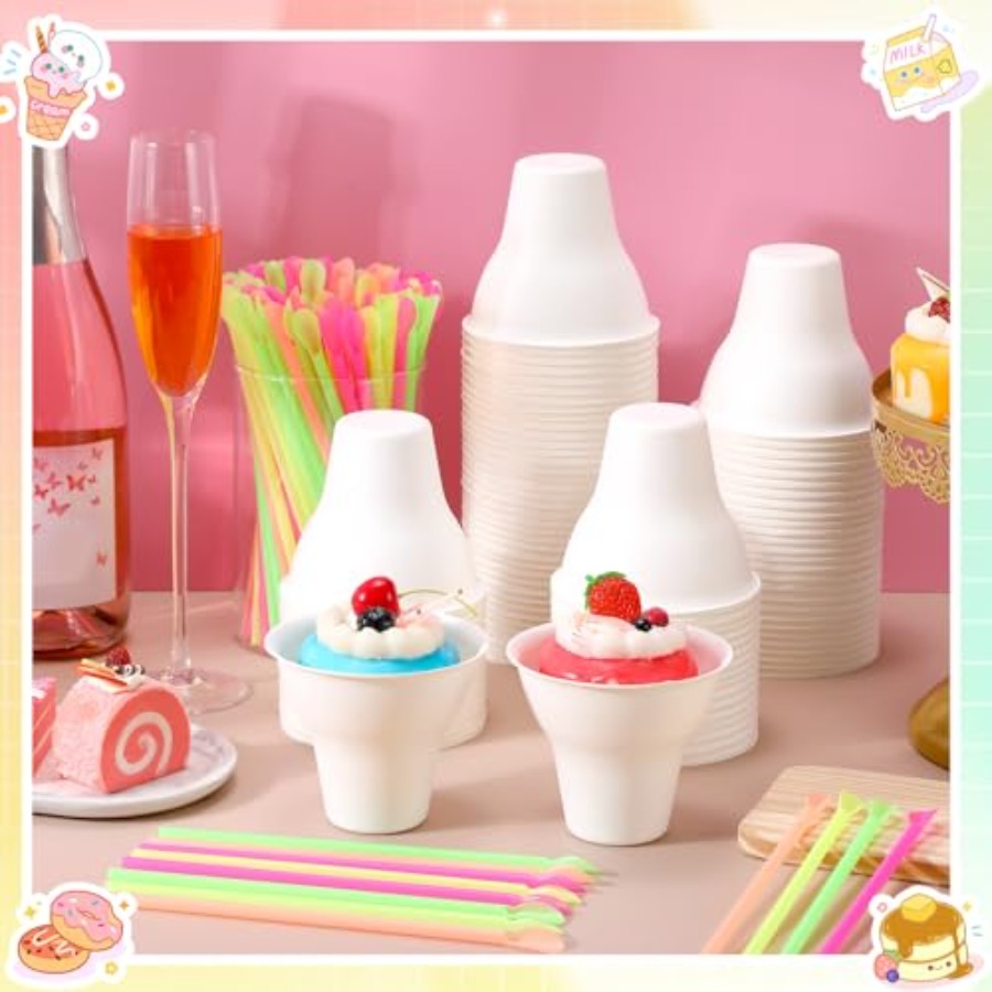 Set Snow Cone Cups and Straws  - Paper Straw Color 리뷰 및 가격