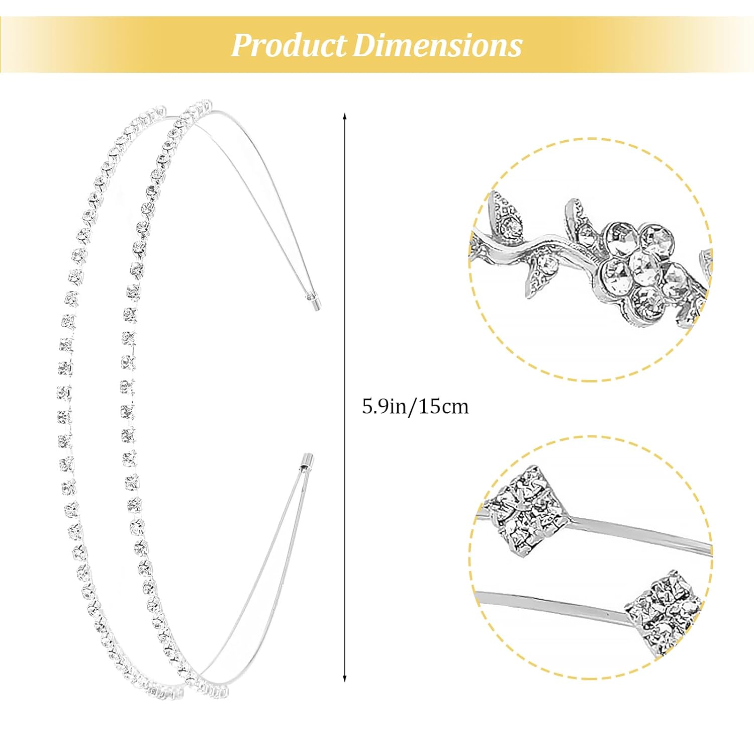 4 Pcs Rhinestone Headband Set  - Event & Party Supply Photos 리뷰 및 가격