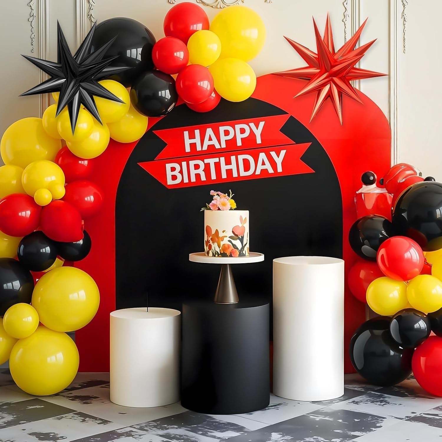 Red Black Yellow Balloon Arch  - Balloon Arch Kit 리뷰 및 가격