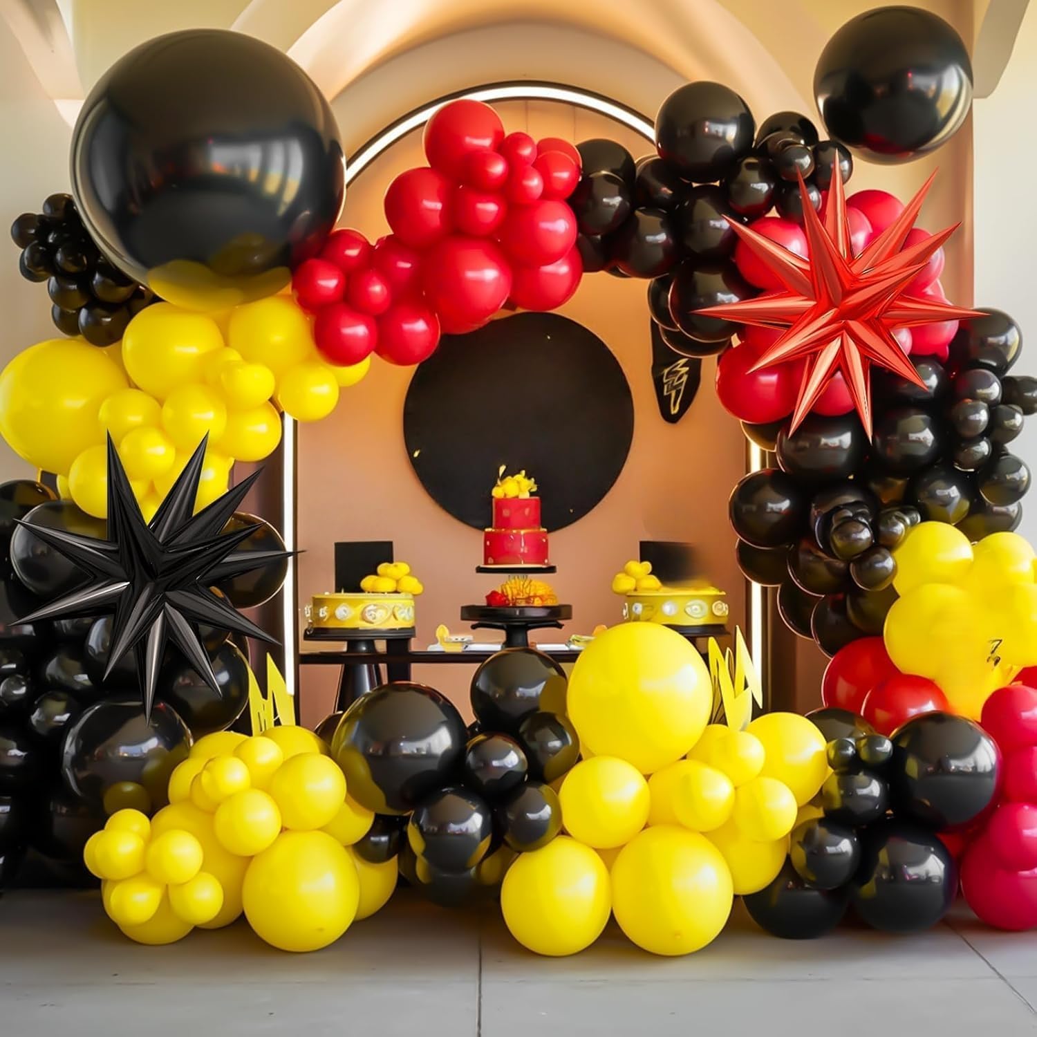 Red Black Yellow Balloon Arch  - Balloon Arch Kit 리뷰 및 가격