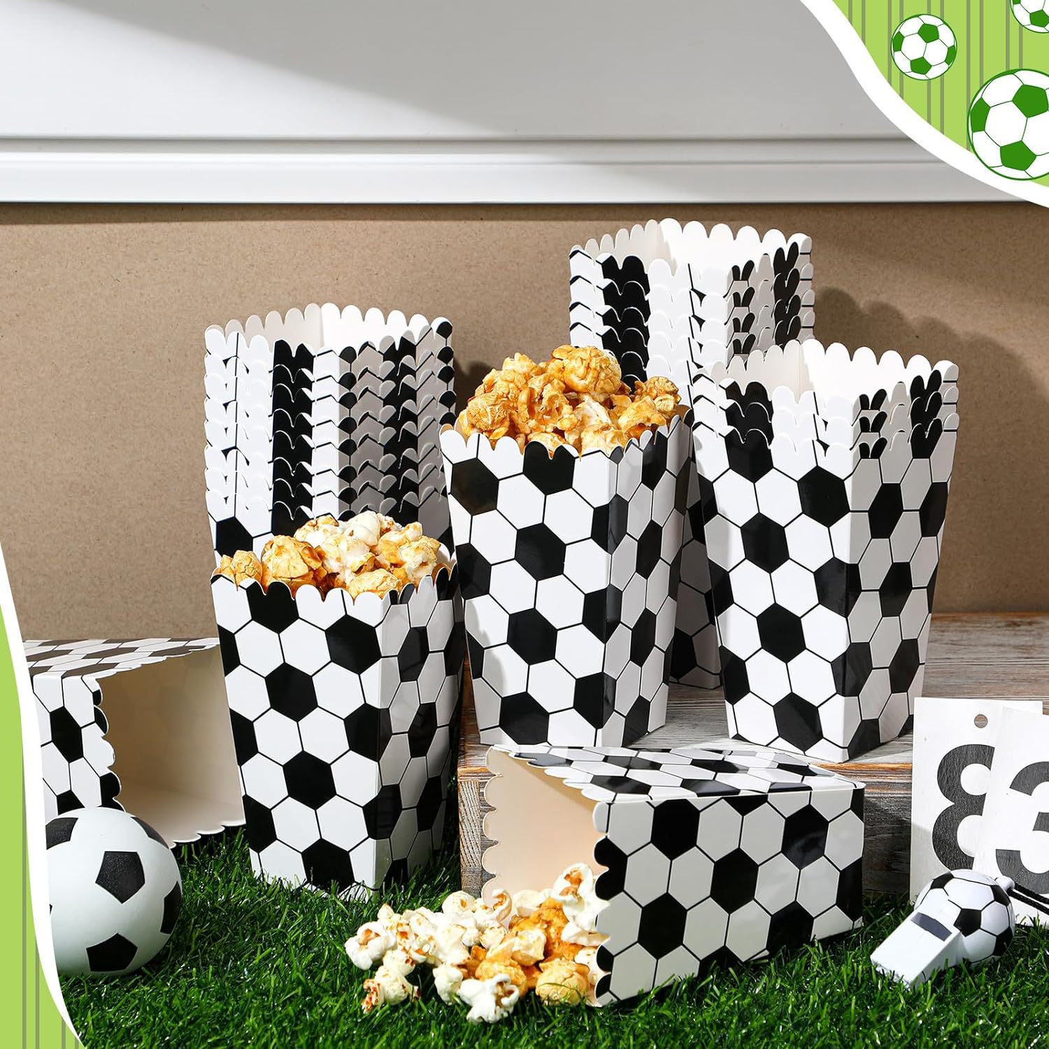 6/18Pcs  Football Popcorn Boxe - Event Party Box 리뷰 및 가격
