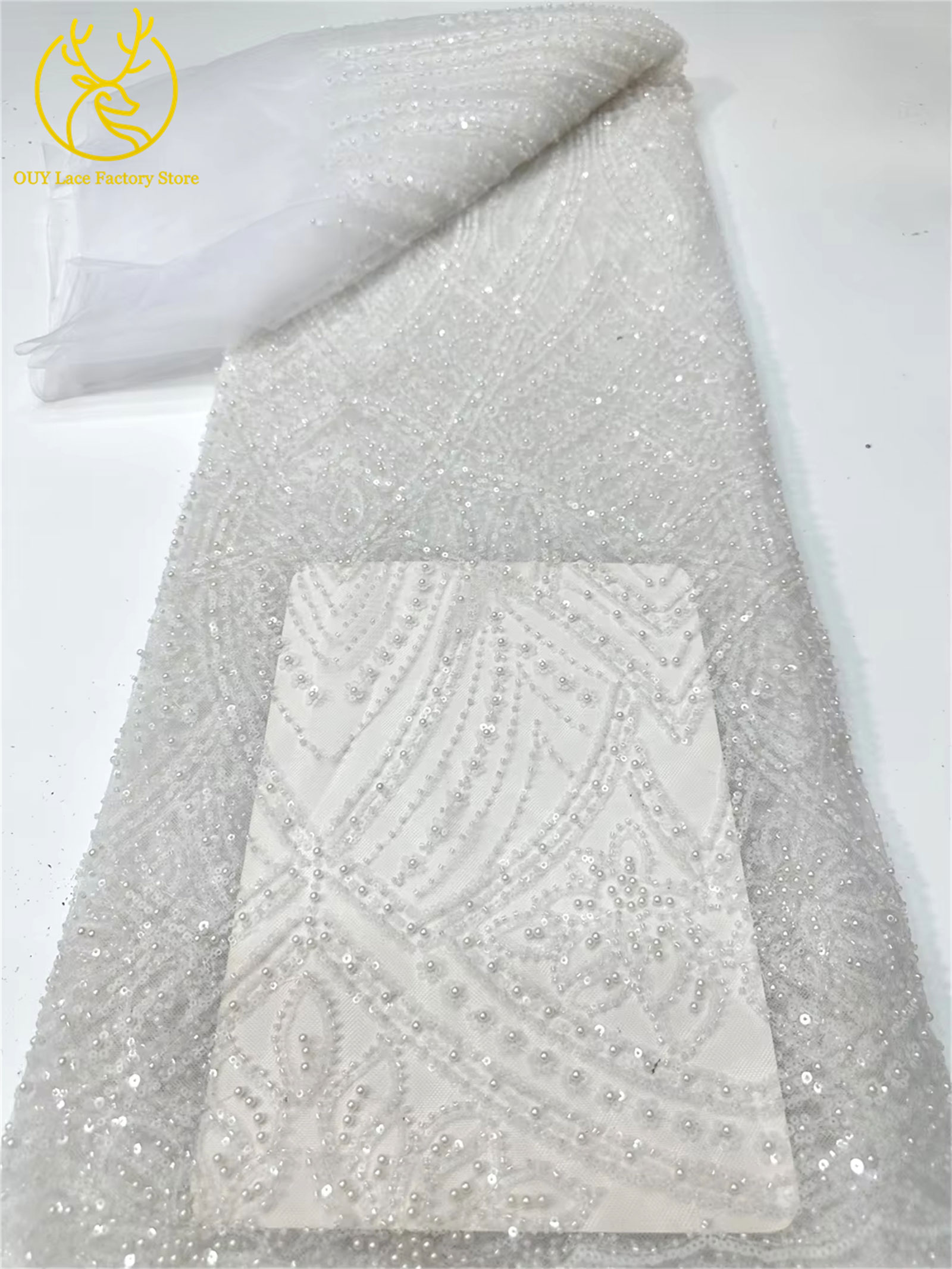 African Gold Beaded Lace Fabri - Glitter Tablecloth 리뷰 및 가격