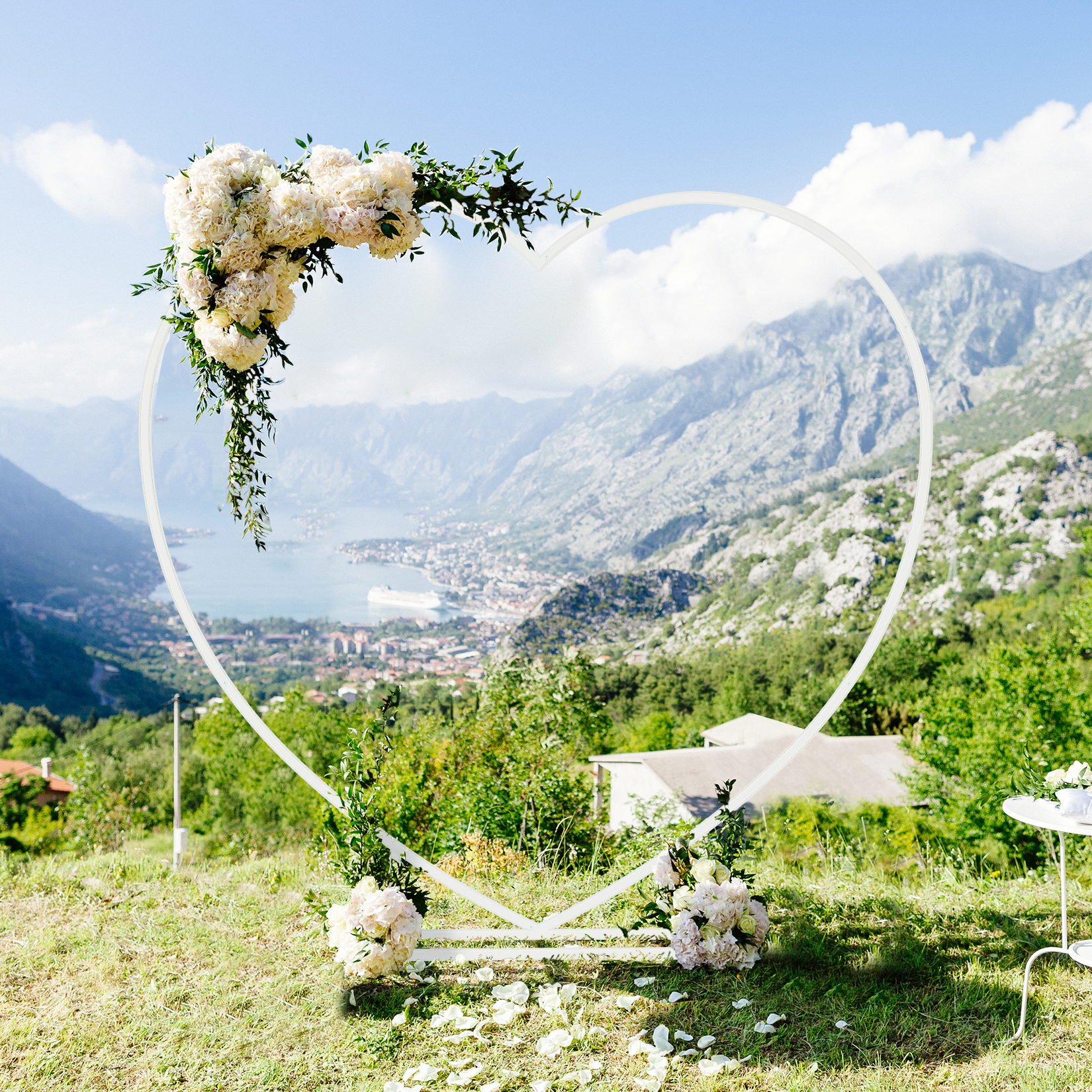 Heart Shaped White Metal Ballo - Balloon Arch Kit 리뷰 및 가격
