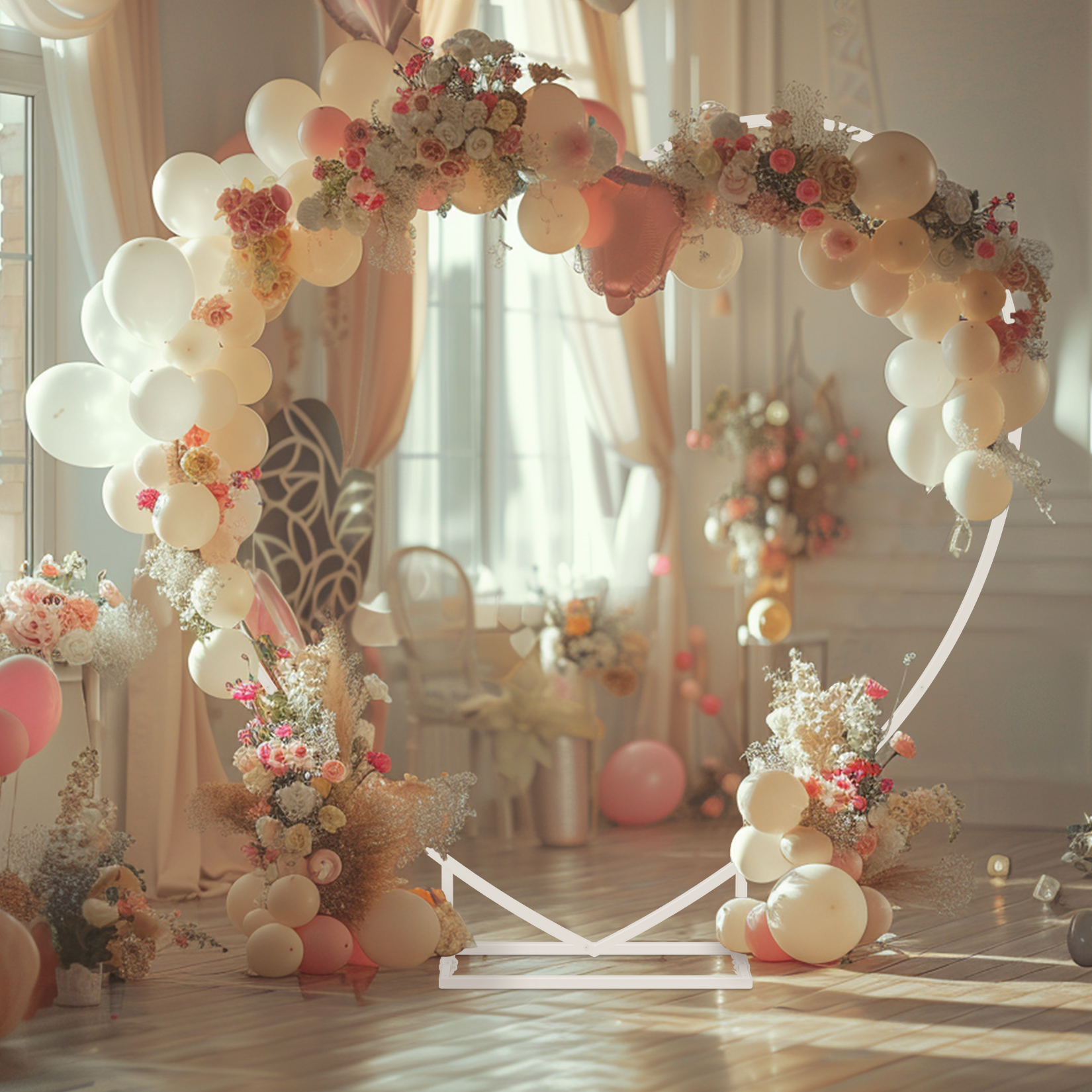 Heart Shaped White Metal Ballo - Balloon Arch Kit 리뷰 및 가격
