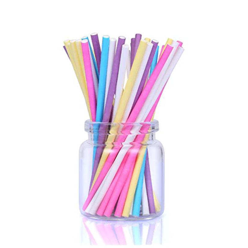 100Pcs/Lot Paper Lollipop Stic - Paper Straw Color 리뷰 및 가격