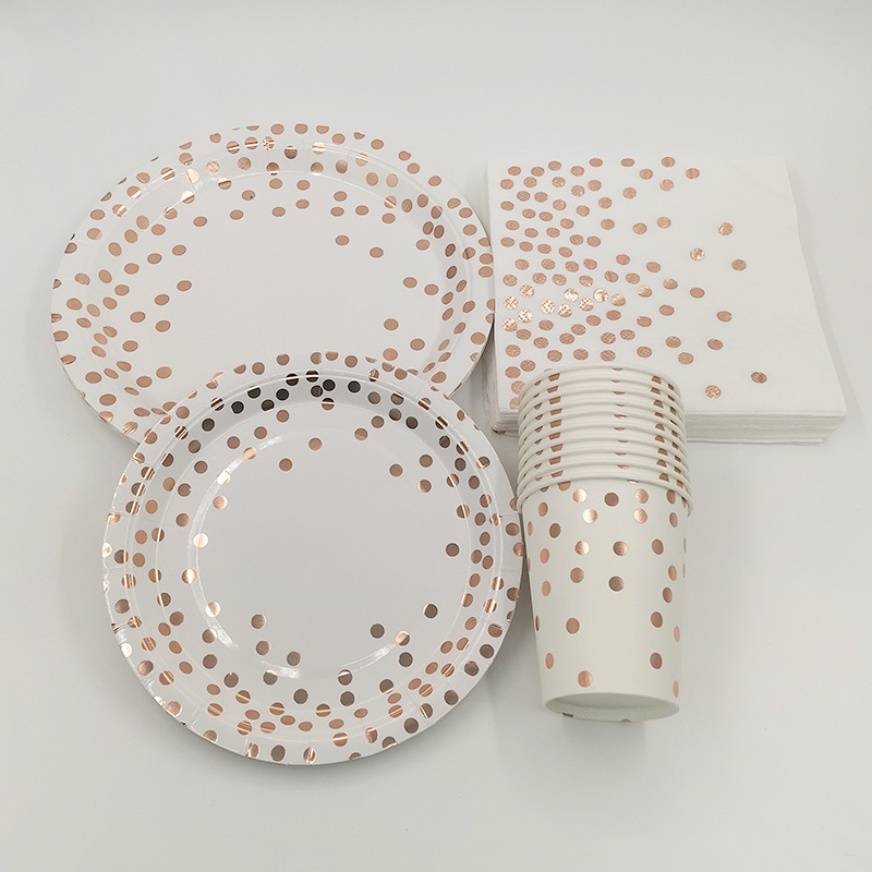 Rose Gold Party Tableware Kit  - Paper Straw Color 리뷰 및 가격