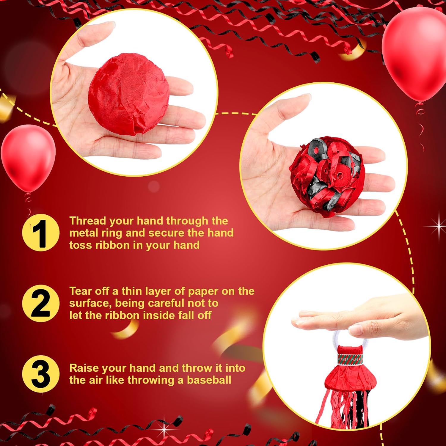 Red Hand Throwing Streamers Co - Confetti Cannon Tube 리뷰 및 가격