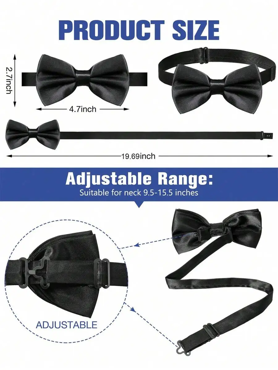 Mens Solid Color Satin Pre-Tie - Event & Party Supply Photos 리뷰 및 가격