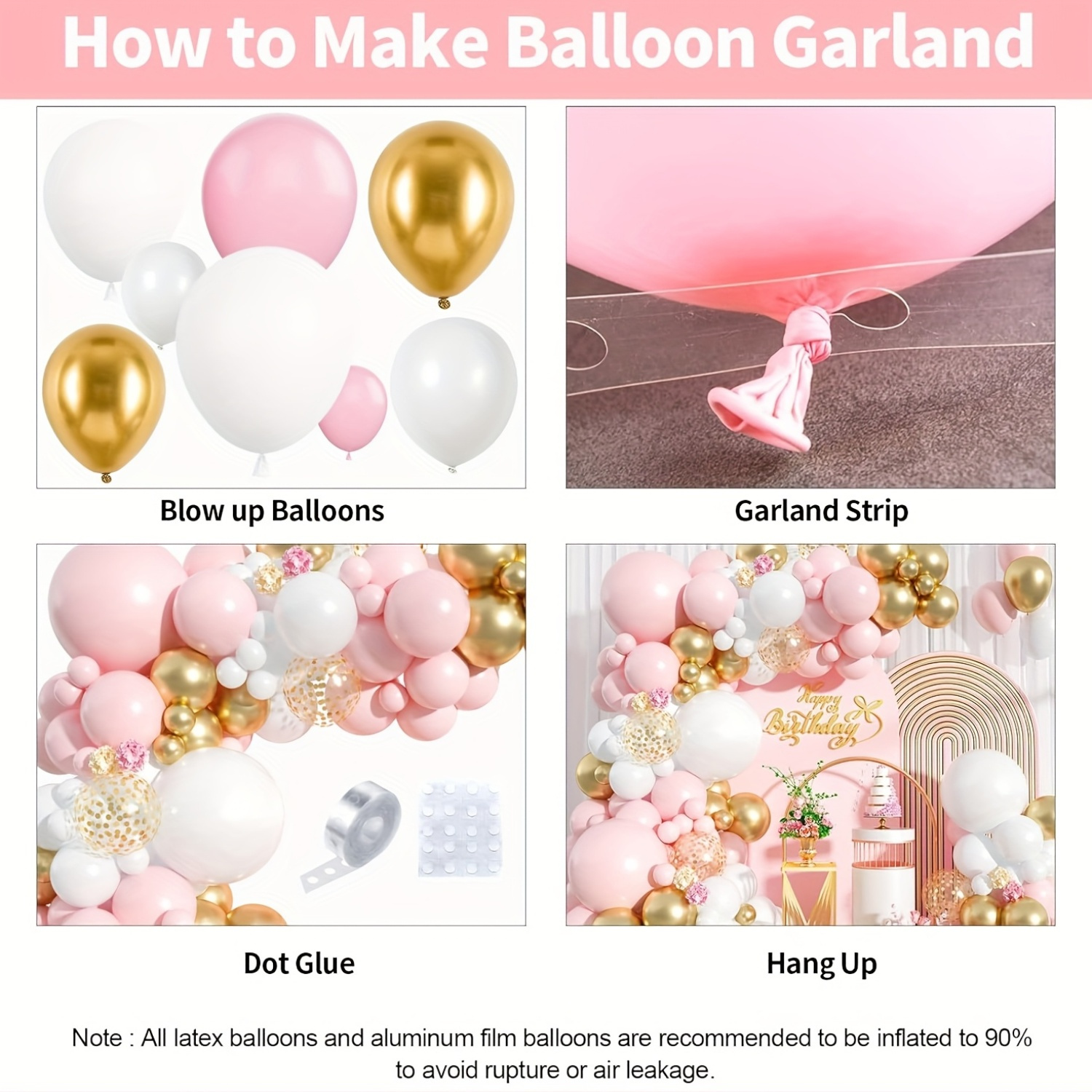 125pcs Pink & White Balloon Ar - Balloon Arch Kit 리뷰 및 가격